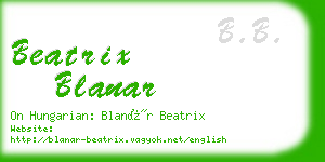 beatrix blanar business card